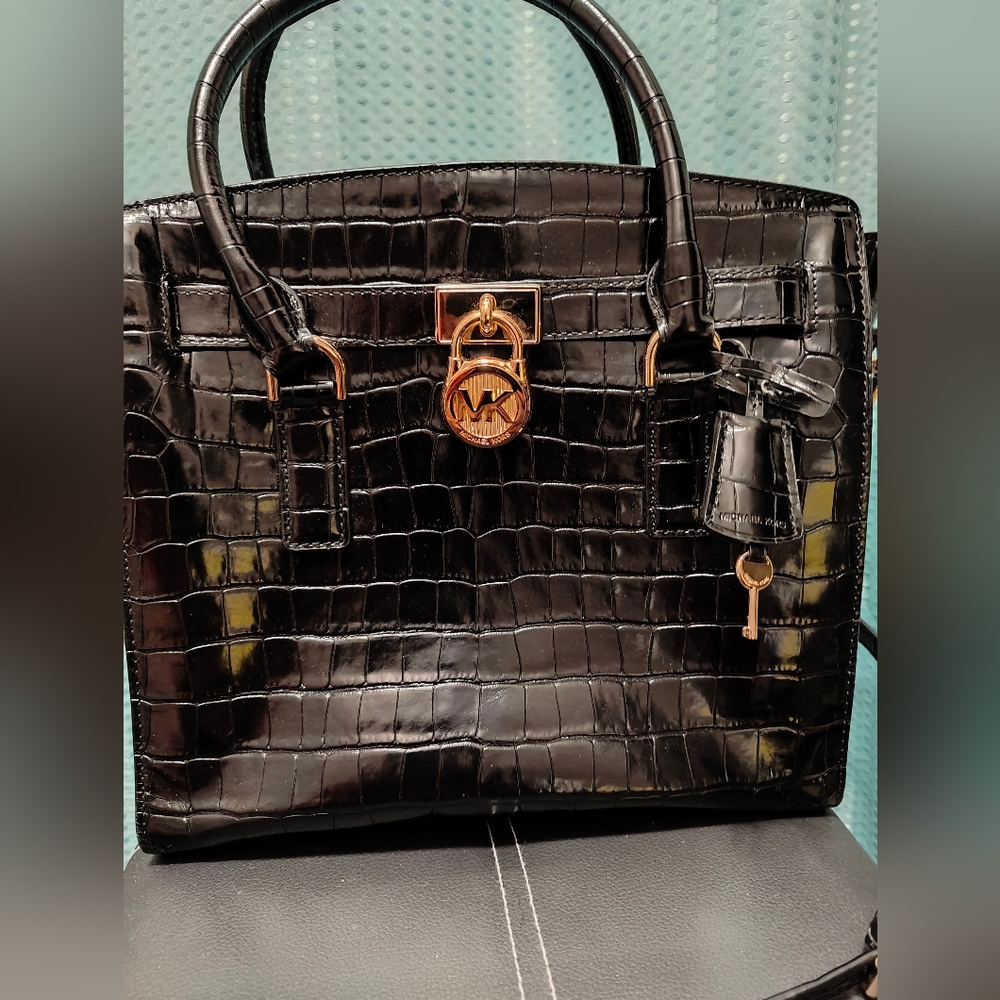 Michael Kors Hamilton Crossbody Crocodile Satchel Bag